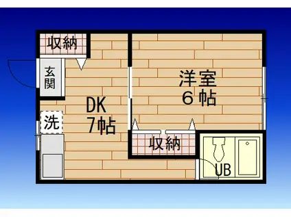 COLLECTION福島西(1DK/2階)の間取り写真