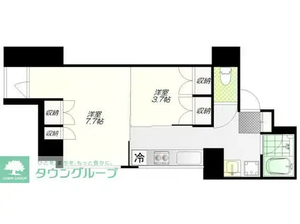 ル・パサージュ(1SK/5階)の間取り写真