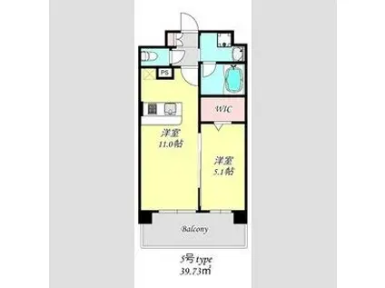 グランネクサス船橋町(1LDK/6階)の間取り写真