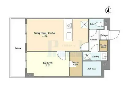 メゾンドオンディーヌ(1LDK/3階)の間取り写真