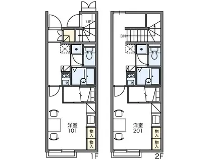 レオパレス天が岡(1K/1階)の間取り写真
