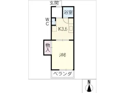 今西ビル(1K/3階)の間取り写真