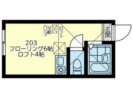 ユナイト南太田エターナルシー(ワンルーム/2階)の間取り写真