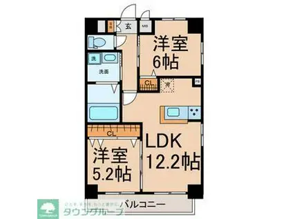 AXIS SAKURA(2K/10階)の間取り写真