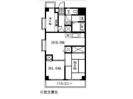 グレイスハイム(3DK/4階)の間取り写真