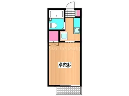 ルベール東小金井(1K/2階)の間取り写真