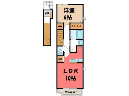 ブローテ(1LDK/2階)の間取り写真