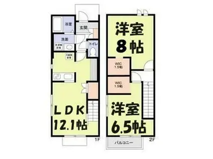 フォレストガーデン原町(2LDK/1階)の間取り写真