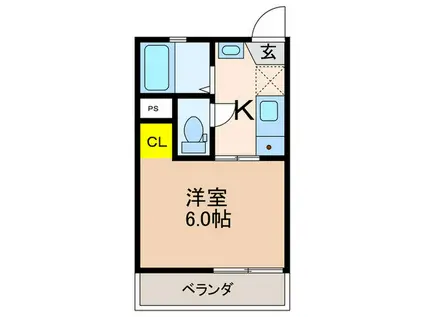 フリート(1K/2階)の間取り写真