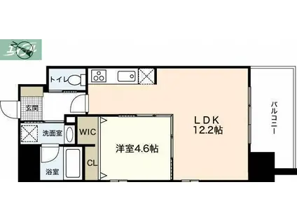 JRBハイツ岡山(1LDK/7階)の間取り写真