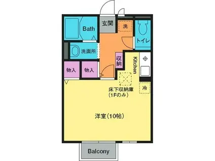 ボンメゾンTROIS(ワンルーム/1階)の間取り写真