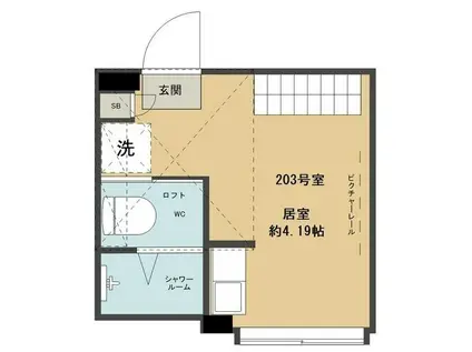 ハーモニーテラス南小岩III(ワンルーム/2階)の間取り写真