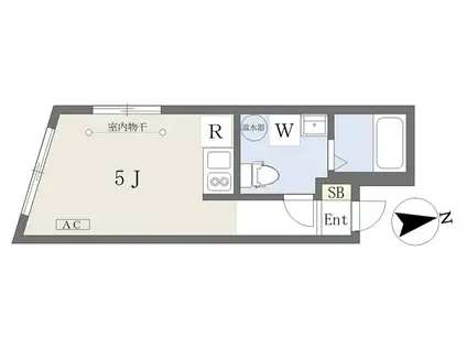 小田急線 経堂駅 駅近  前家賃無 4階 (ワンルーム/4階)の間取り写真