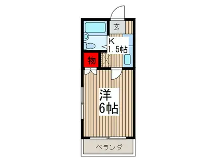 コーポウエダ(1K/2階)の間取り写真