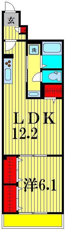 アムール橘(1LDK/1階)の間取り写真