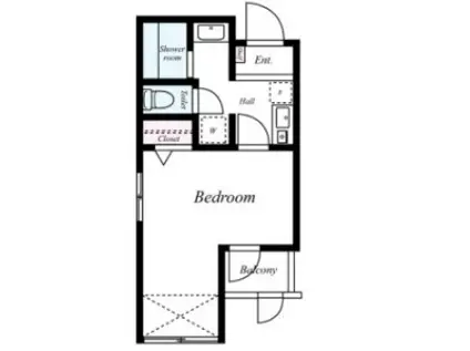 プレール東麻布(1K/1階)の間取り写真