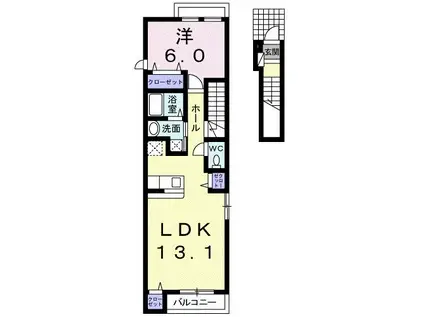 ＪＲ東海道本線 磐田駅 バス乗車時間：7分 最寄りバス停で下車 徒歩3分 2階建 築11年(1LDK/2階)の間取り写真