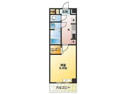 ディー・フラワー(1K/2階)の間取り写真