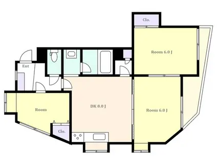 プエンテリバロ玉川(3DK/4階)の間取り写真