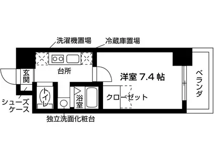 ピーコック・ハウスII(1K/2階)の間取り写真