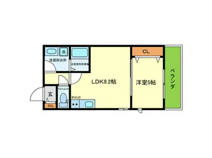 西宮市柳本町PJ(1LDK/2階)の間取り写真