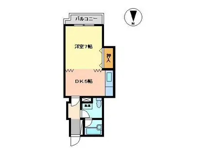 プレジデント福乃宮(1DK/3階)の間取り写真