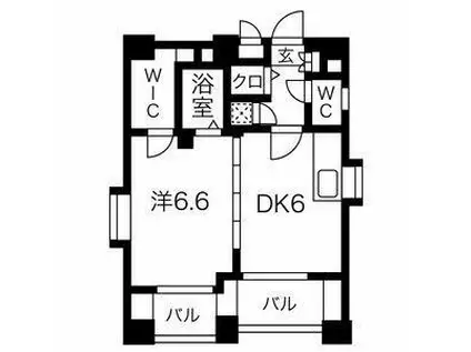 スパシエルクス門前仲町(1DK/7階)の間取り写真