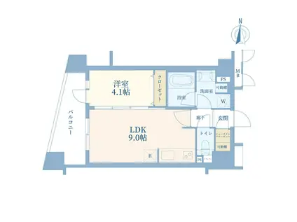 ダイナシティ練馬桜台(1LDK/8階)の間取り写真