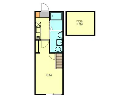 アルティスコート汲沢(1K/2階)の間取り写真