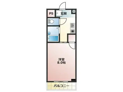 グリーンライフ萌(1K/3階)の間取り写真