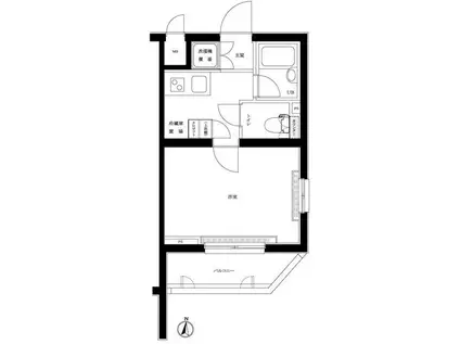 ルーブル中野富士見町弐番館(1K/2階)の間取り写真