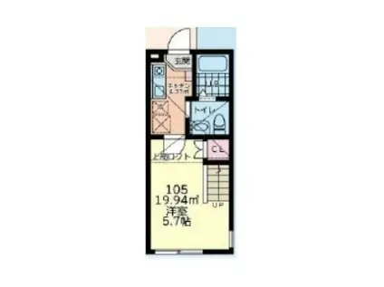 ザ フラット フチノベ(1K/1階)の間取り写真