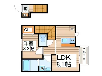 LINK STAGE富沢駅前II(1LDK/2階)の間取り写真