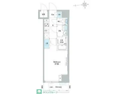 ミリア・レジデンス浅草橋(1K/13階)の間取り写真