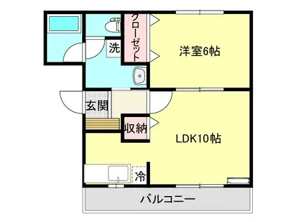 ハイツオルフィー(1LDK/2階)の間取り写真
