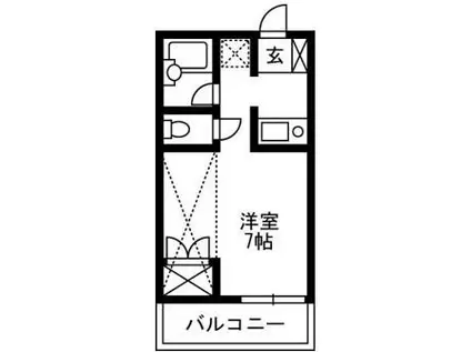 玉村テラスハウスA(1K/2階)の間取り写真