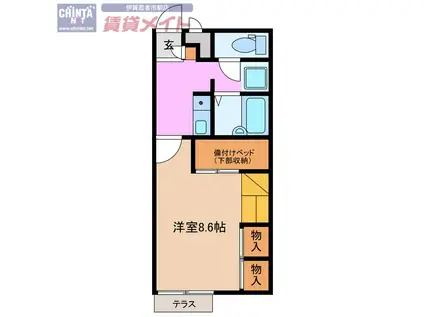 VERSA CASA 伊賀(1K/1階)の間取り写真