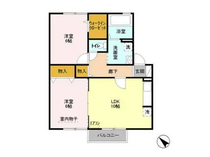 K・ファミリア(2LDK/2階)の間取り写真