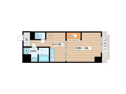 ウェーヴ長町一丁目(1DK/7階)の間取り写真