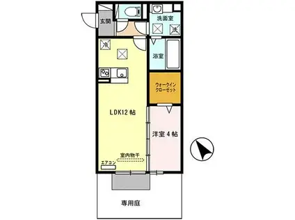 フィオーレ野崎II(1LDK/1階)の間取り写真