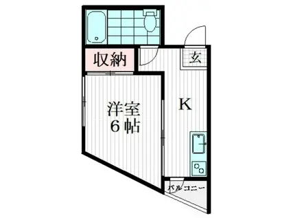 KN下瀬坂(1K/4階)の間取り写真