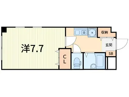 サイプレスガーデン(1K/1階)の間取り写真
