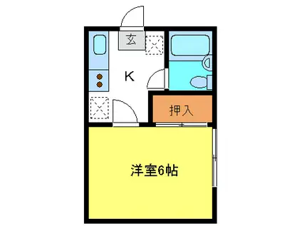 ヴィラ芙蓉(1K/2階)の間取り写真