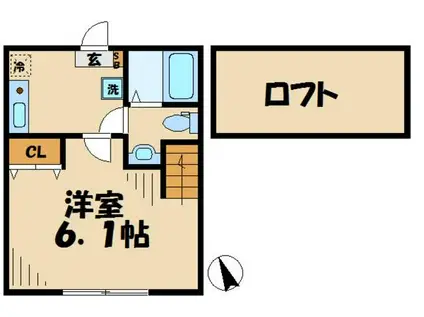 スペランツァ橋本(1K/2階)の間取り写真