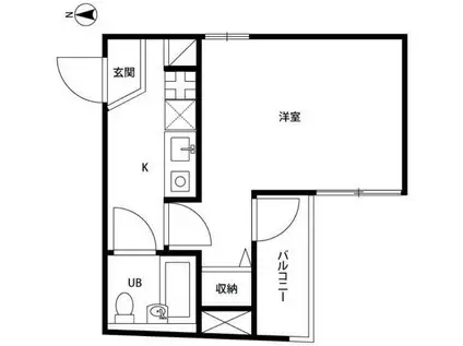 プレール明大前(1K/2階)の間取り写真