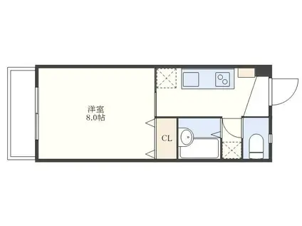 マンション大洋(1K/2階)の間取り写真