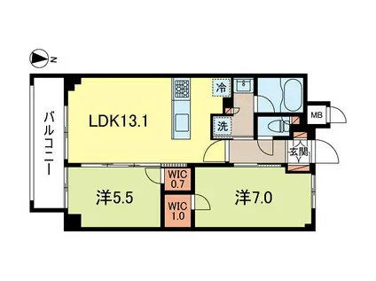 スプリングスクエア永福(2LDK/2階)の間取り写真