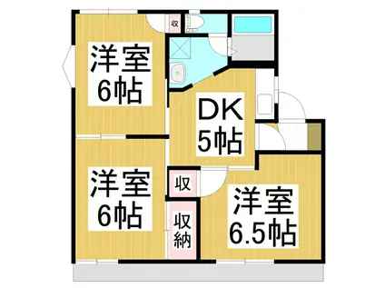 フレグランスひらせB(3DK/1階)の間取り写真