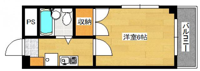 パステルクボ15(1K/5階)の間取り写真