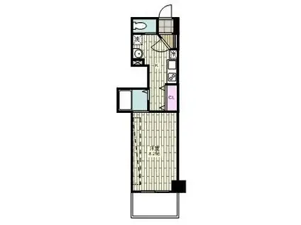 アバンサール湘南(1K/4階)の間取り写真